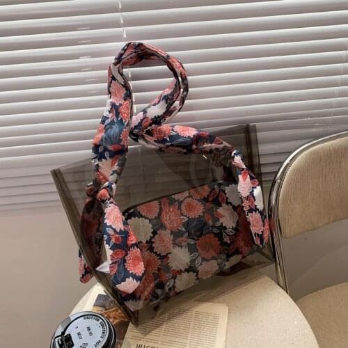 DORANMI Transparent Big Totes Bags For Women 2021 Flower Shoulder Bag Female Summer Casual Totes Handbags Composite Bags SB540
