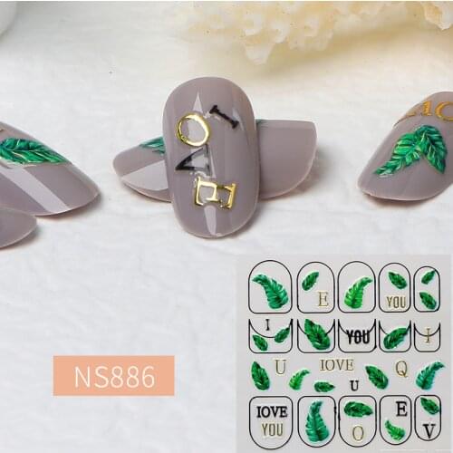 1pc Bronzing Rhinestones Nail Art Decals Designer 3D Sequins Holographic Nail Glitter Flakes Leaf Slider Watermark Decoration