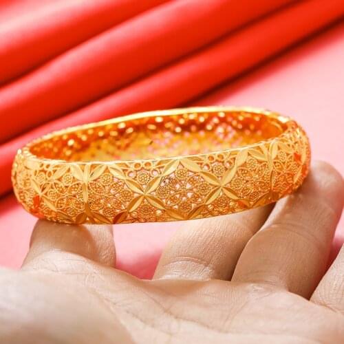 1Pcs Braclet Luxury Gold Color Jewelry Bangles indian Ethiopian African for Women Dubai Bracelet Party wedding Gifts Adjustable