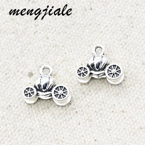 20pcs Wholesale Antique Silver Pumpkin Car Charms Alloy Metal Pendants For DIY Handmade Jewelry Accessories Making 13*11mm