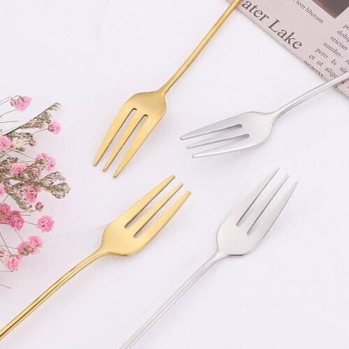 304 Stainless Steel Creative Fruit Fork Tableware Set Gold Silver Color Food Grade Animal Fork Home Restaurant Kitchen Gift Box