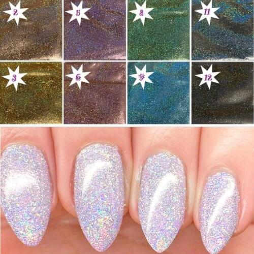 5g/Bag Nail Art Extra Fine 1/128 Holographic Rainbow Linear Glitter Powder Dazzling Shinny Nail Holo Cosmetic Grade Glitter0.2mm