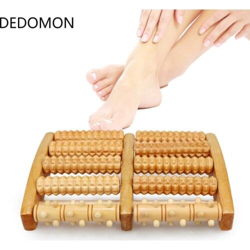 5 Row Wooden Foot Roller Wood Care Massage Reflexology Relax Relief Massager Spa Gift Anti Cellulite Foot Massager Relaxation