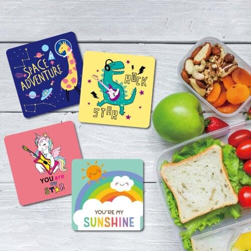 60PCS Lunch Card For Kids Cute Encouraging Student Children Teens Inspirational Motivational Thinking You Cards Boys Girls