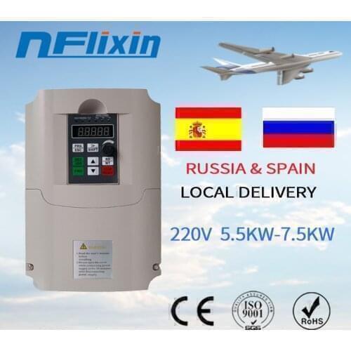 7.5KW 220V Single Phase Input Triphase 3Phase Output 30A Frequency Converter VFD Frequency Inverter Motor Speed Drive Controller