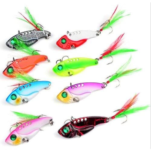 8Pcs alloy Metal VIB Fish Lure 11g 5cm Vibration Spoon Hard Bait Swimbait Crankbait Bass Fishing Tackle