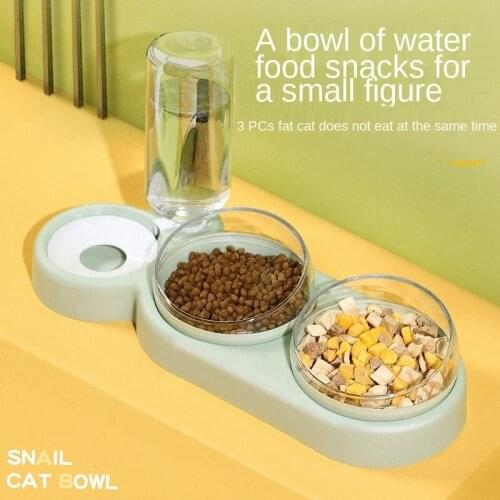 Cat Double Bowl Automatic Pet Bowl Feeder Water Dispenser Cat Food Basin Dog Bowl Cat Bowl Cat Supplies Water Dispenser