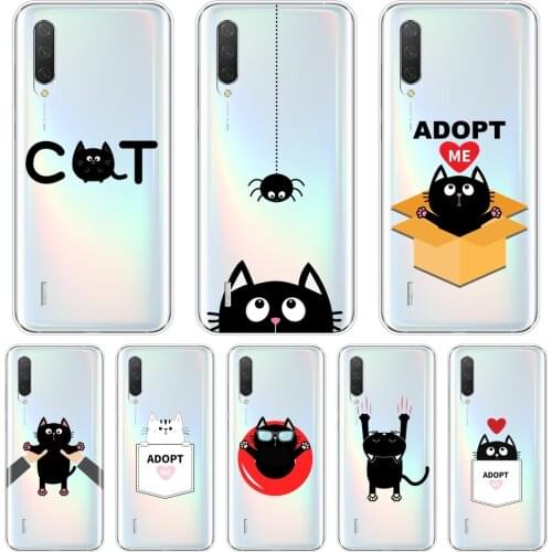 Phone Cover For Xiaomi Mi 9 SE A3 Case Silicone Love Cartoon Kawaii Funny Cute Cat Soft For Xiaomi Mi 9T 8 PRO Phone Case