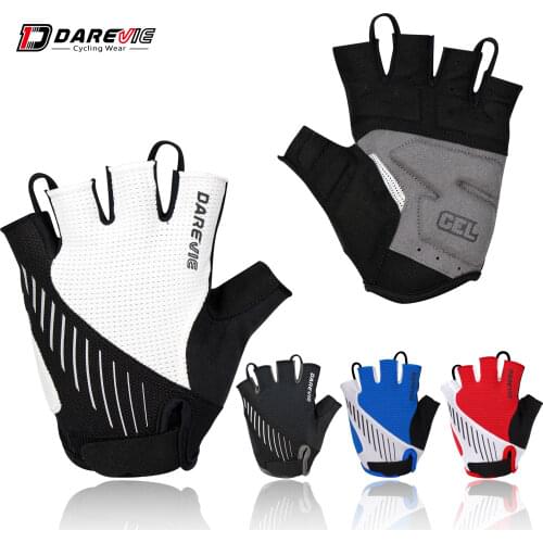 Darevie MTB Cycling Gloves Half Finger Taiwan Imported Gel Padded Cycling Glove High Quality Shockproof Bike Gloves Breathable