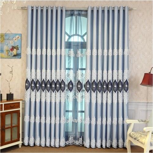 European Embroidery Chenille Bedroom Curtains for Living Room Modern Tulle Window Curtain Valance Decorate