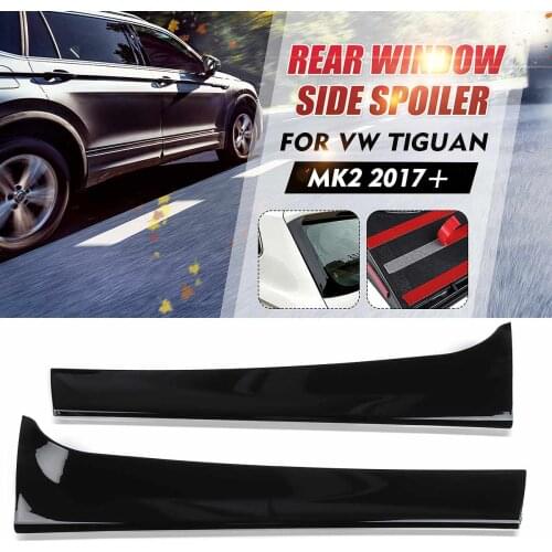 Glossy Black Window Rear Spoiler Side Wing Splitter Trim For VW Tiguan MK2 2017 2018 2019 2020+/ MK1 2007-2016 Gloss Black 2pcs