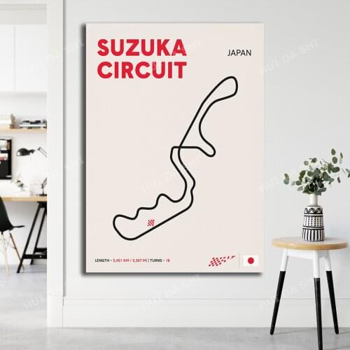 Suzuka Japan Race Track Art F1 Formula Racing Circuit Art Print/Poster