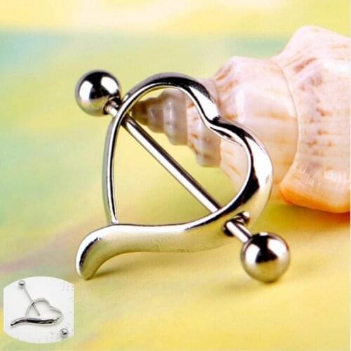 1 piece Trendy Pure Surgical Steel Heart Nipple Rings Hot Sale Navel Piercing Body Jewelry for Women Girls