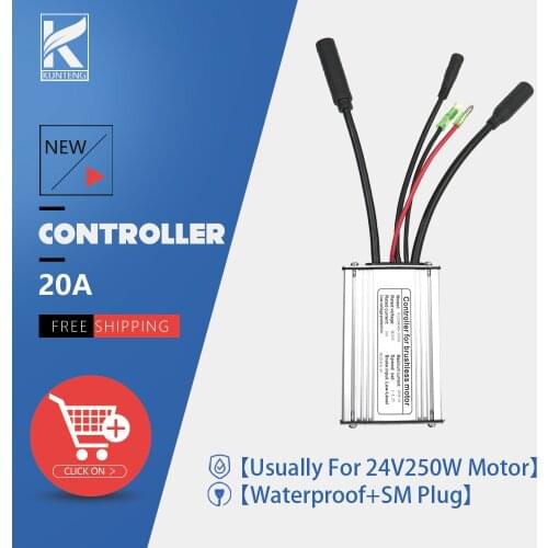 KUNTENG Ebike Controller 24V250W 20A Brushless 6 Mosfet KT Square Wave Controller Electric Bicycle Wheel Kit