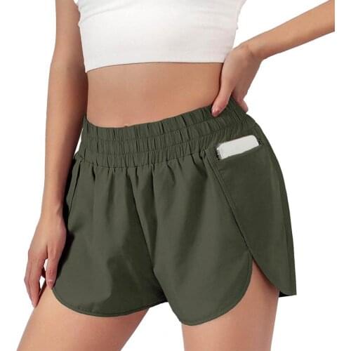 Summer Women Shorts Long Lifespan Anti-exposed Sportswear High Waist Elastic Polyester Women Athletic Shorts Women Shorts 2021