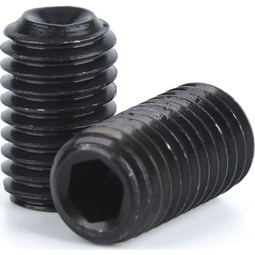 M3x2.5-30mm Black Oxidized 12.9 Grade Alloy Steel Allen Socket Cup Point Grub Scerw DIN916 For Car Model DIY