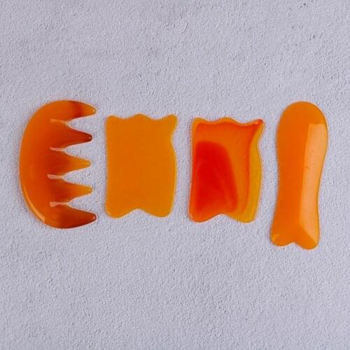 Natural Beeswax Guasha Scraping Massage Scraper Face Massager Acupuncture Gua Sha Board Agate Acupoint Facial Eye Care