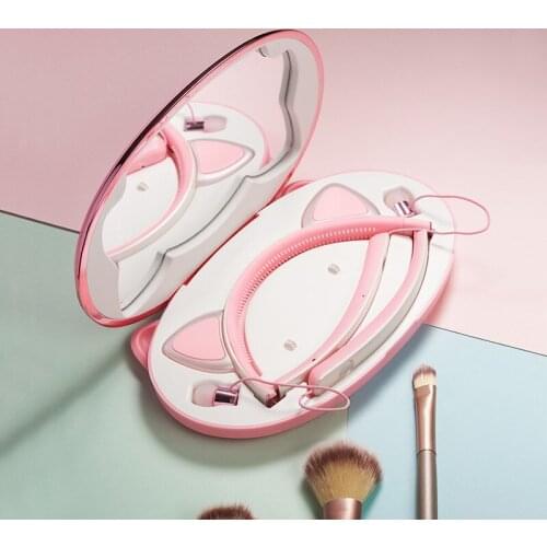 New Padmate Mongda Cats ears Wireless Bluetooth Headset x9b Girl Pink Hair hoop style music Headphone Valentines Day gift