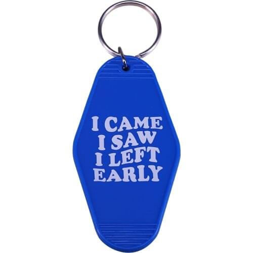 Novelty Motel Key Label Unique Blue Keychain