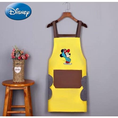 Disney Cute New Mickey Apron Fashion Kitchen Female Hand-wiping Overalls Mens Waterproof and Oil-proof Household Strap Skirt