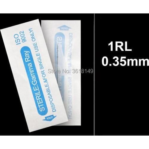 10pcs 0.35X50mm/0.25mmX50mm Disposable Tattoo Needles 1RL 3RL 5RL 5F 7F for Permanent Makeup Eyebrow Microblading Needle