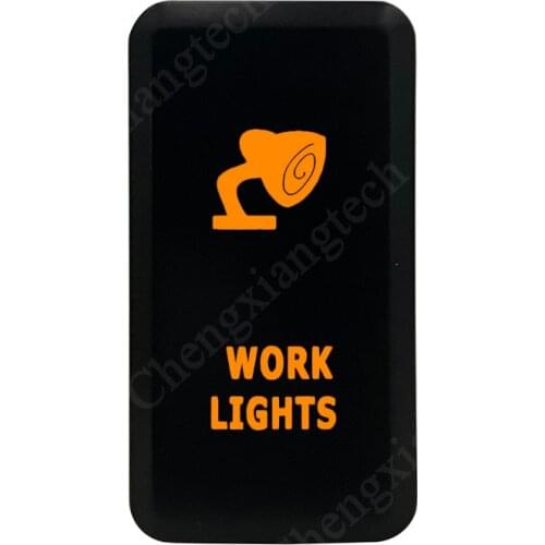 WORK LIGHTS Push Button Switch Orange LED For Toyota Landcruiser Hilux FJ Cruiser ON OFF Switch With Wire 12 Volt 3Amp