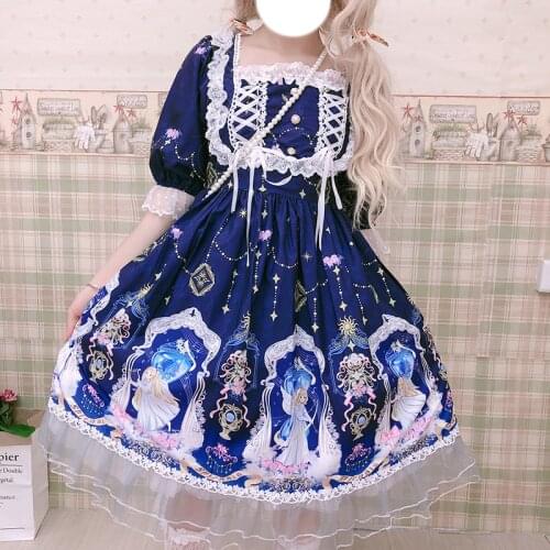 Original Design Angel Girl Womens Lolita Short Sleeve Dress OP Dress One Piece 2020 Cute Girl Cute 5 Colors