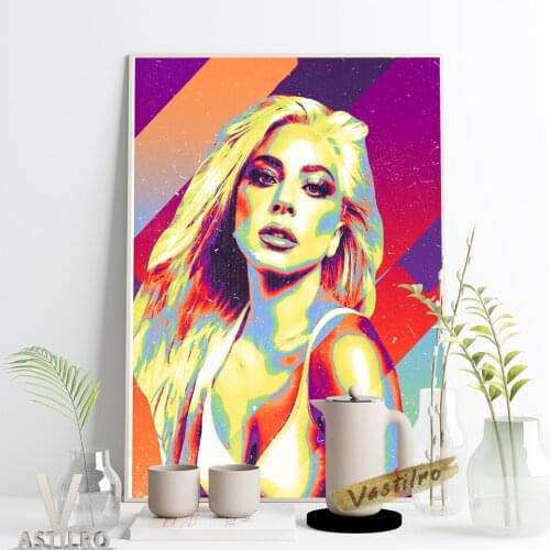 Famous Avant-Garde Style Star Lady Gaga Poster Abstract Pop Art Prints Wall Picture Hot Singer Canvas Painting Home Decor Gift