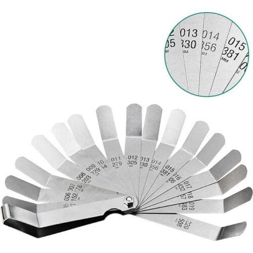Durable Stainless Steel 16 Blade Feeler Gauge High Strength Metric 0.127-0.508 mm Measuring Tool Toolbox repair is easy to carry