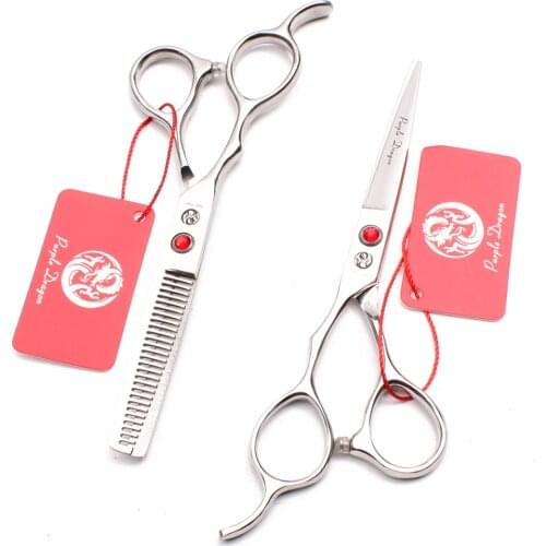 Left Hand 5.5" Stainless Purple Dragon Professional Hairdressers Scissors Cutting Scissors Thinning Shears Hair Scissors Z8000