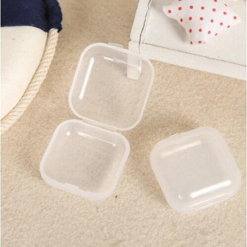 Transparent Plastic Small Square Box Useful Mini Fishhook Earplugs Storage Boxes Bead Makeup Jewelry Case LX5798