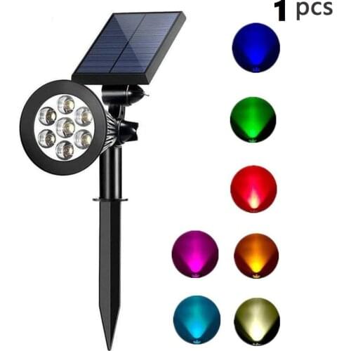 Solar Spotlights Adjustable Color-Changing Waterproof Garden Lawn Lamp Landscape Spot Lights Porch Light