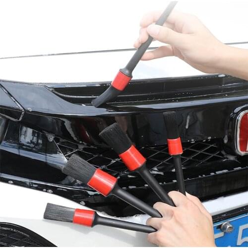 5Pcs Borstels Car Air Conditioner Vent Brush Car Grille Cleaner Auto Detailing Blinds Duster Wasbare Brush Auto Accessories