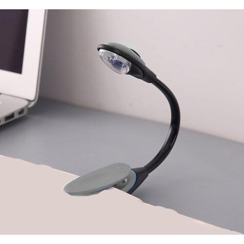 Reading Light LED Book Light Stepless Brightness Micro USB Rechargeable Clip On Lamp with Flexible Goose Neck
