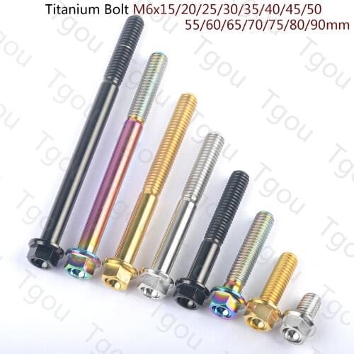 Tgou Titanium Bolt M6x10 15 20 25 30 35 40 45 50 55 60 65 70mm Flange Hex Head Screw for Motorcycle Car