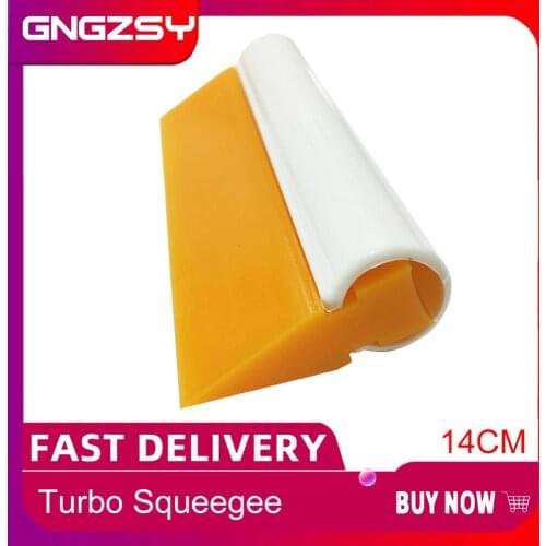 14cm Yellow Turbo Squeegee Window Film Paint Protection Installation Tool with Straight Corner Auto Tint Tools B26