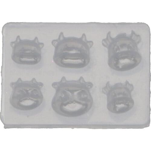 U90E Keychain Epoxy Resin Mold Mini Cow Necklace Pendant DIY Crafts Silicone Mould