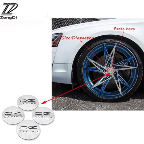 ZD 4Pcs Car Styling O.Z Tire Wheel Center Hub Cap Cover Stickers For Volvo S60 V70 XC90 Subaru Forester Peugeot 307 206 308 407