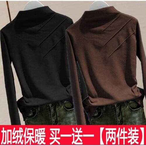 Woman Tshirts Womens Cotton Autumn and Winter Turtleneck Long Sleeve T-shirt Pullover Jie Ropa Mujer Camisetas