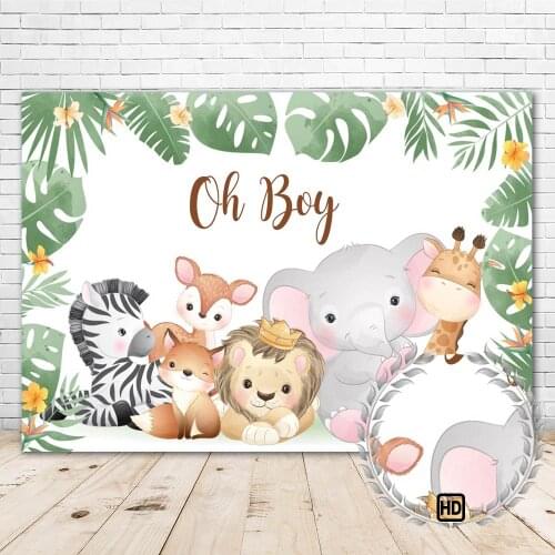 Animal Tropical Jungle Newborn Baby Shower Birthday Backdrop Custom Vinyl Photography Background For Photo Studio