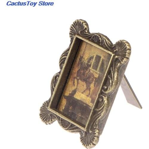 1Pc 1:12 Dollhouse Miniature Retro Picture Frame Photo Doll House Accessory Toy