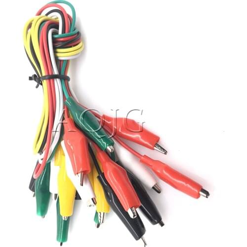 10pcs Alligator Clips Electrical DIY Test Leads Alligator Double-ended Crocodile Clips Roach Clip Test Jumper Wire