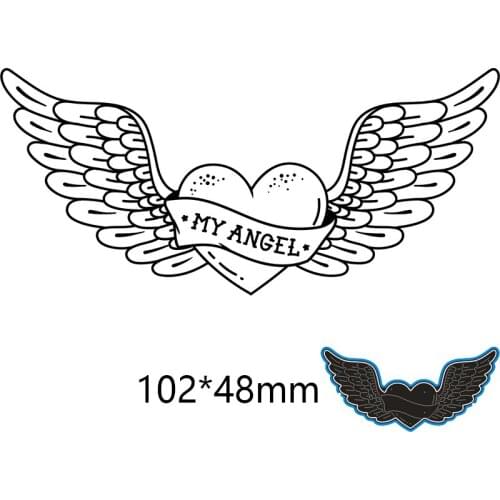 102*48mm heart with wings New Metal Cutting Dies Scrapbook paper template Embossing DIY Paper Card Craft
