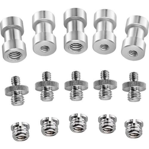 15 Pieces 1/4" 3/8"Metal Threaded Screw Converter Adapter for DSLR Camera,Tripod
