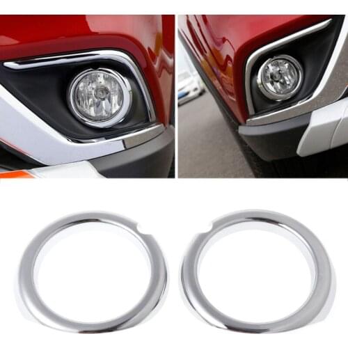2021 New 2 Pcs Chrome Car Front Fog Light Lamp Cover Trim For Mitsubishi 2016 2017