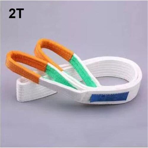 2T White Flat Lifting Webbing Sling Industrial High Strength Cargo Hoisting Belt Webbing Tape Belt Sling Fabric Strap