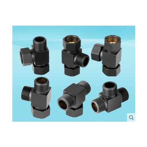 3 way faucet connector brass black color