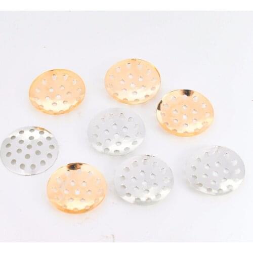 50Pcs/Lot Brooches Metal Disk Shell Flower Cabochon Bezel Round Blank Base For Jewelry Making Supplies