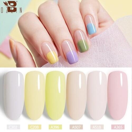Bozlin Color Gel Series Nail Polish Colors Soak Off LED Or UV Gel Polish 90 Color High Quality Gel Nails Art White Color Lacquer