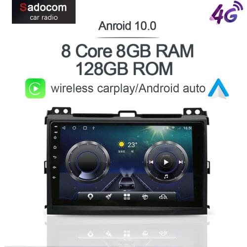 Carplay 9" DSP Android 10.0 6GB+128GB Car DVD Player Autoradio 4G LTE GPS Navigation For Toyota Prado 120 2003 - 2009 Auto Radio